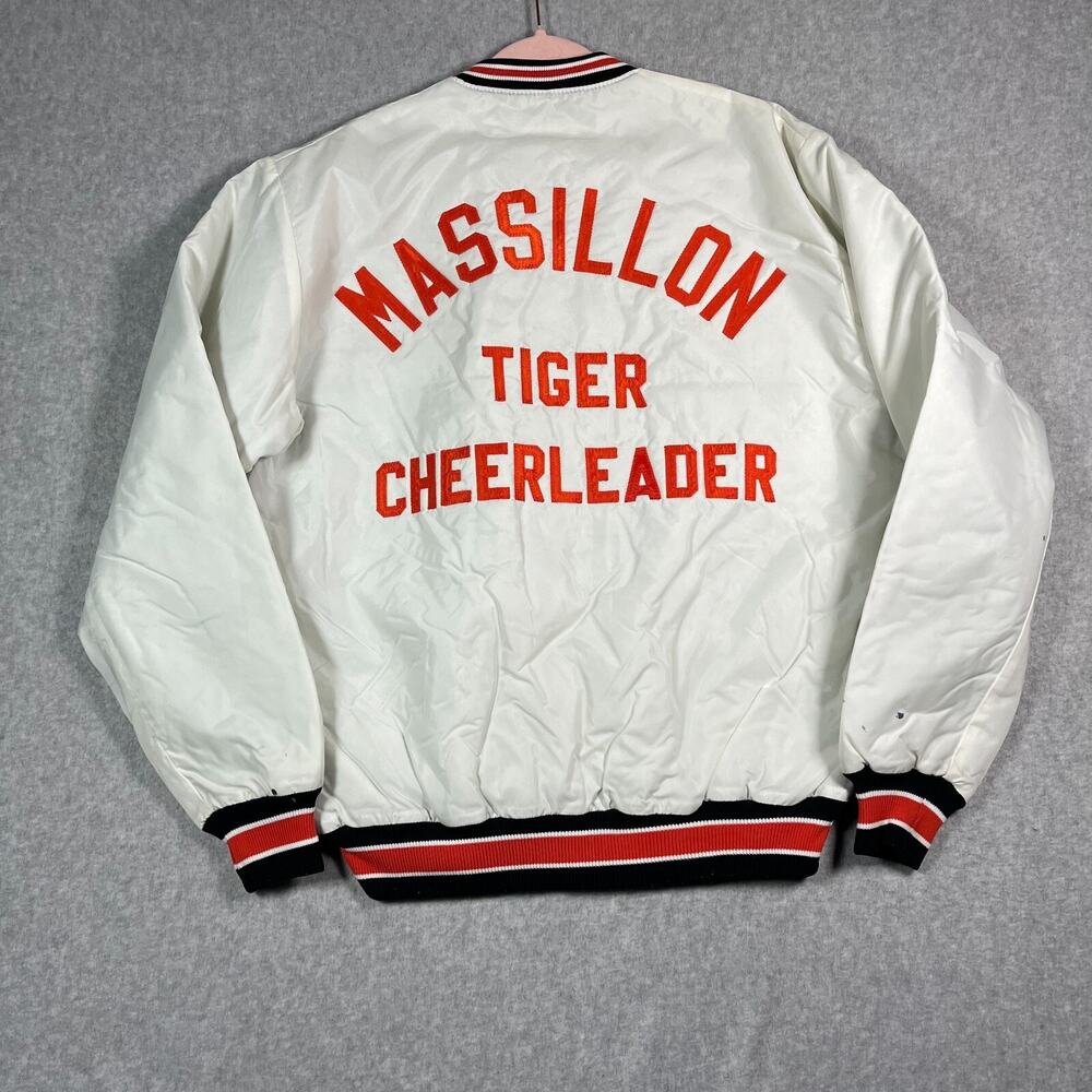 Vintage DeLong Pullover Windbreaker Adult Medium Tigers Cheerleader Embroidered